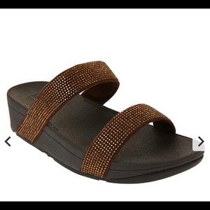 FitFlop Lottie Shimmer Crystal Slide Sandal
